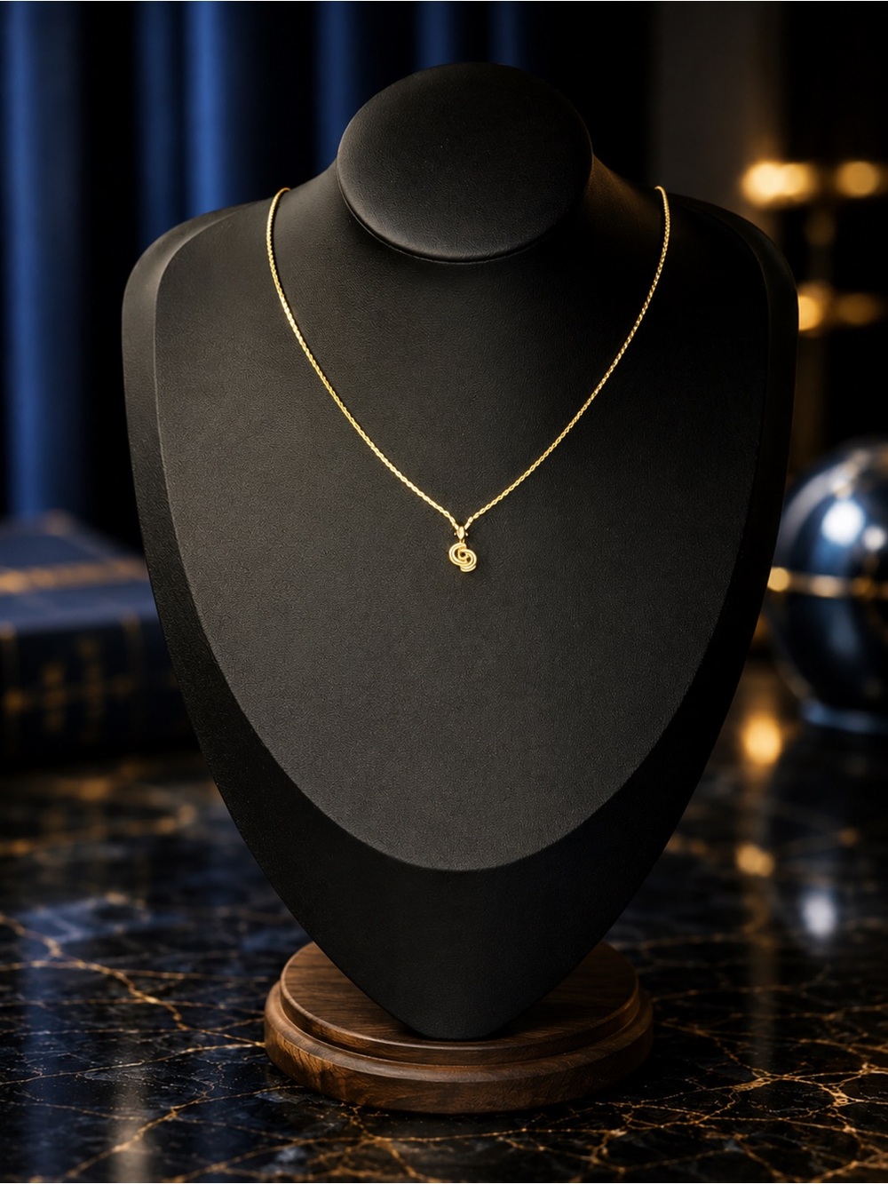 Christian Dior CD Logo Necklace | 18K Gold Plated Dior Vintage Pendant w/Crystal